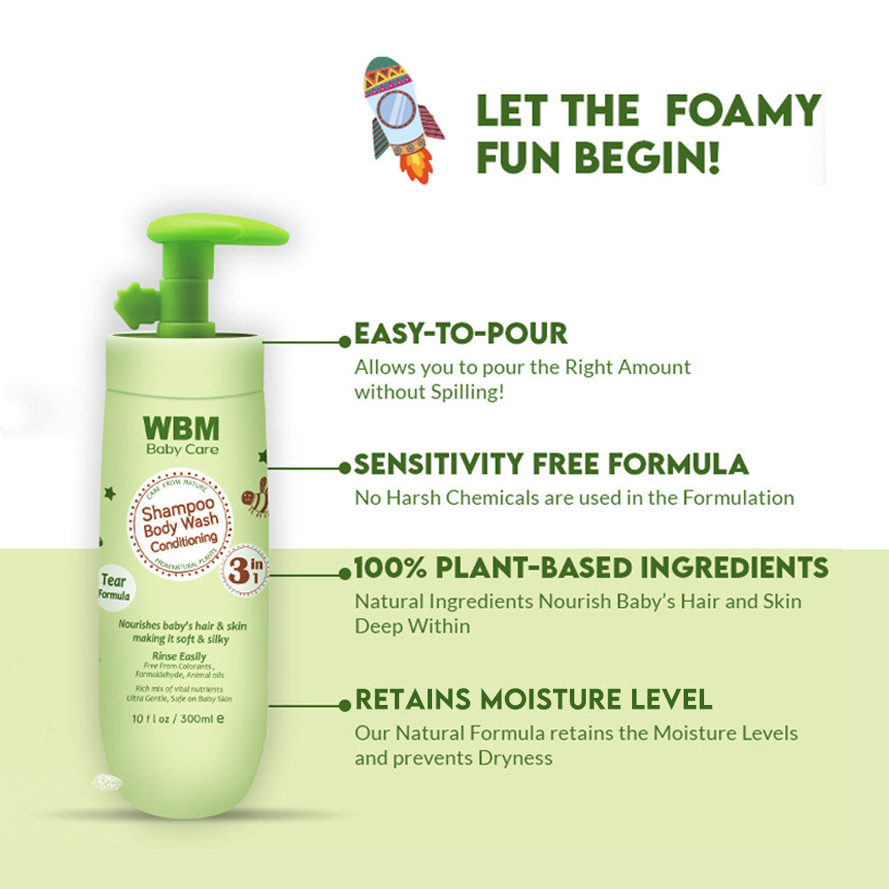 Baby Care Hair Duo | Baby Oil &amp; 3 in 1 Baby Shampoo | WBM Baby Care