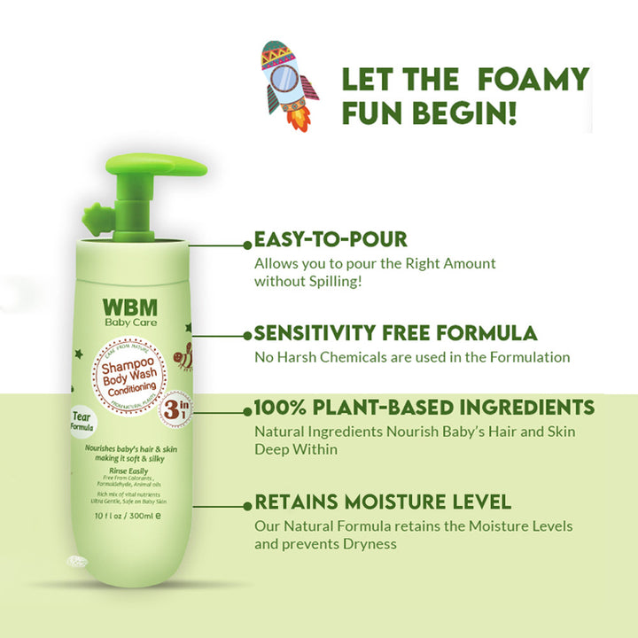 Baby Care Hair Duo | Baby Oil &amp; 3 in 1 Baby Shampoo | WBM Baby Care