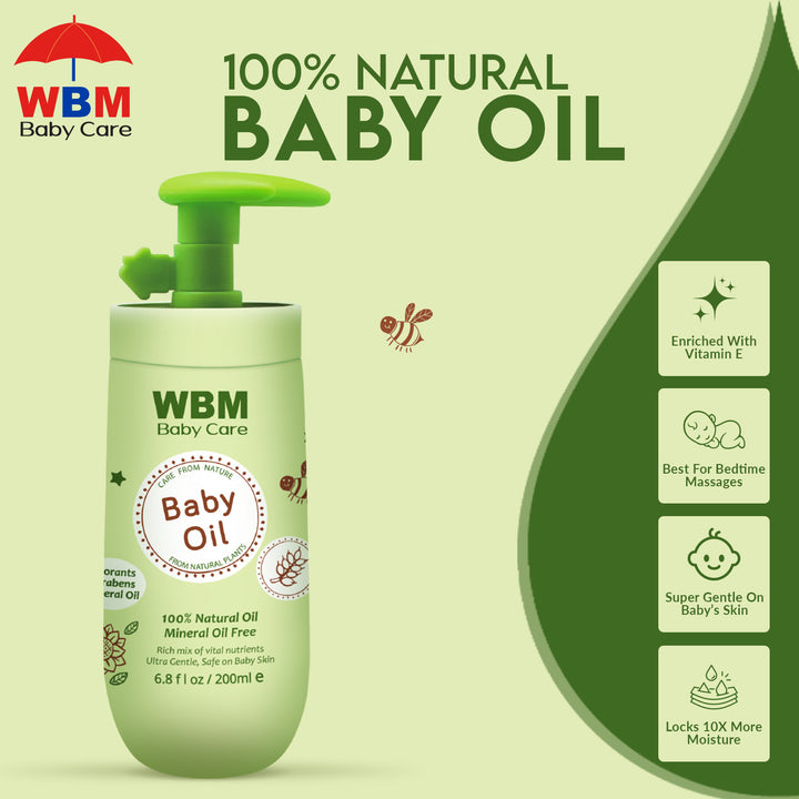 Baby Oil - 200ml | WBM Baby Care