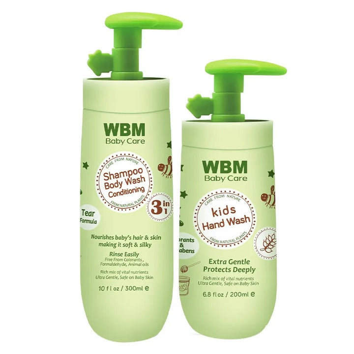 (Pack of 2) Baby Care Set | 3 IN 1 Baby Shampoo, Body wash, Conditioner &amp; Kids Hand Wash | WBM Baby Care