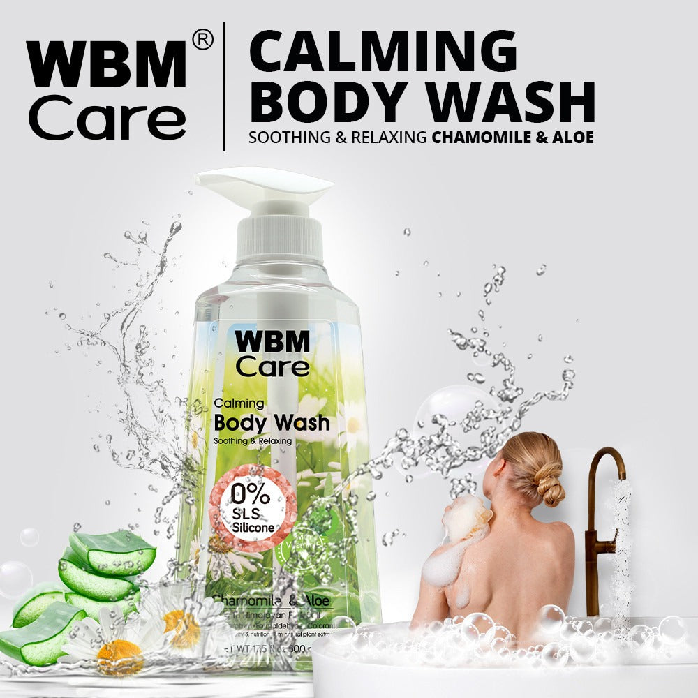 Body Wash Chamomile &amp; Aloe (500 ml) with Bath Ball Green Nostalgia | WBM Care