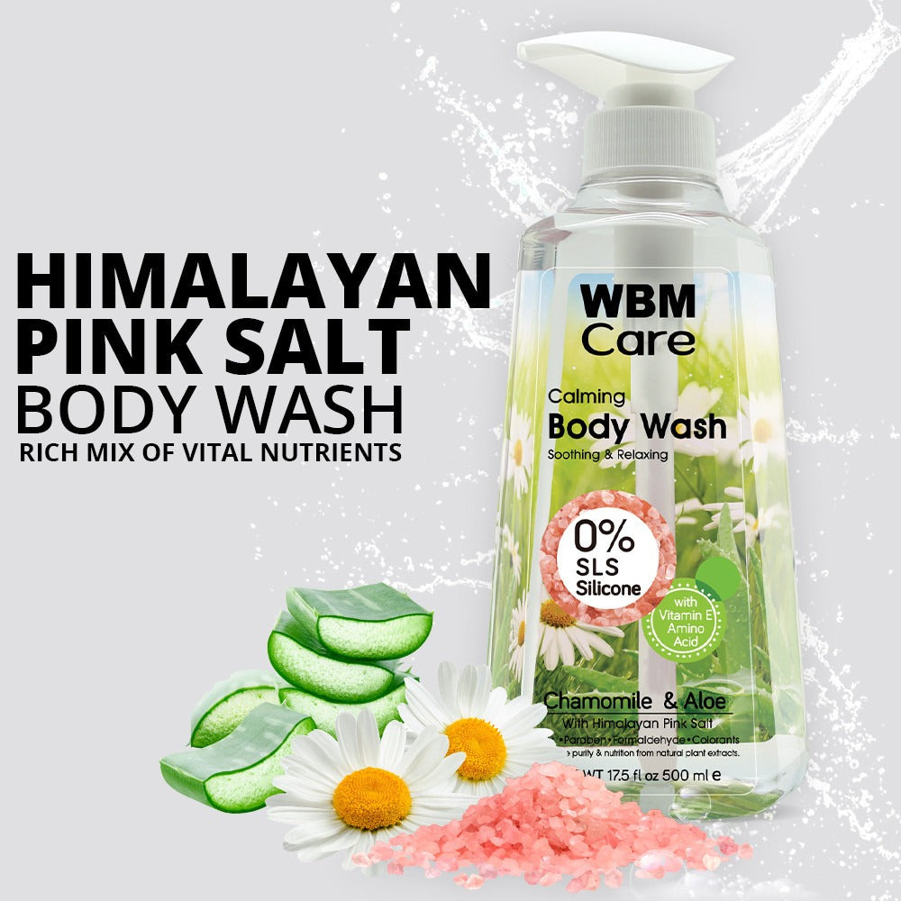 Body Wash Chamomile &amp; Aloe (500 ml) with Bath Ball Green Nostalgia | WBM Care