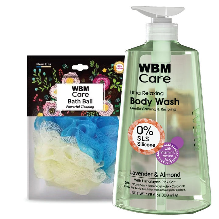 Body Wash Lavender &amp; Almond (300 ml) with Bath Ball New Era | WBM Care