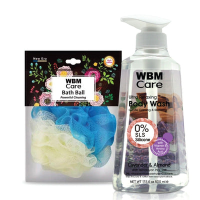 Body Wash Lavender & Almond (500 ml) with Bath Ball New Era | WBM Care