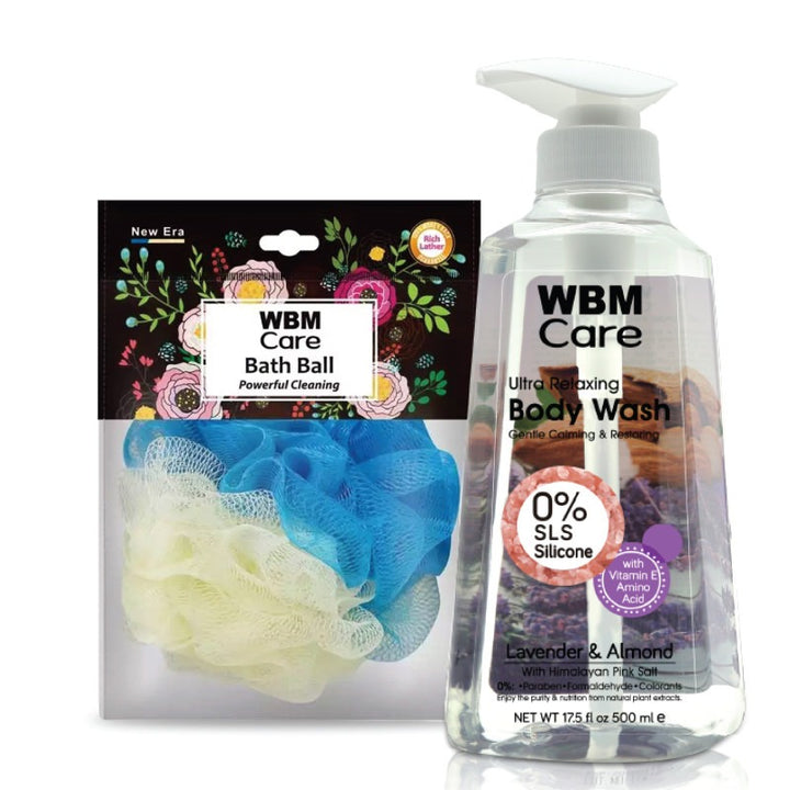 Body Wash Lavender &amp; Almond (500 ml) with Bath Ball New Era | WBM Care