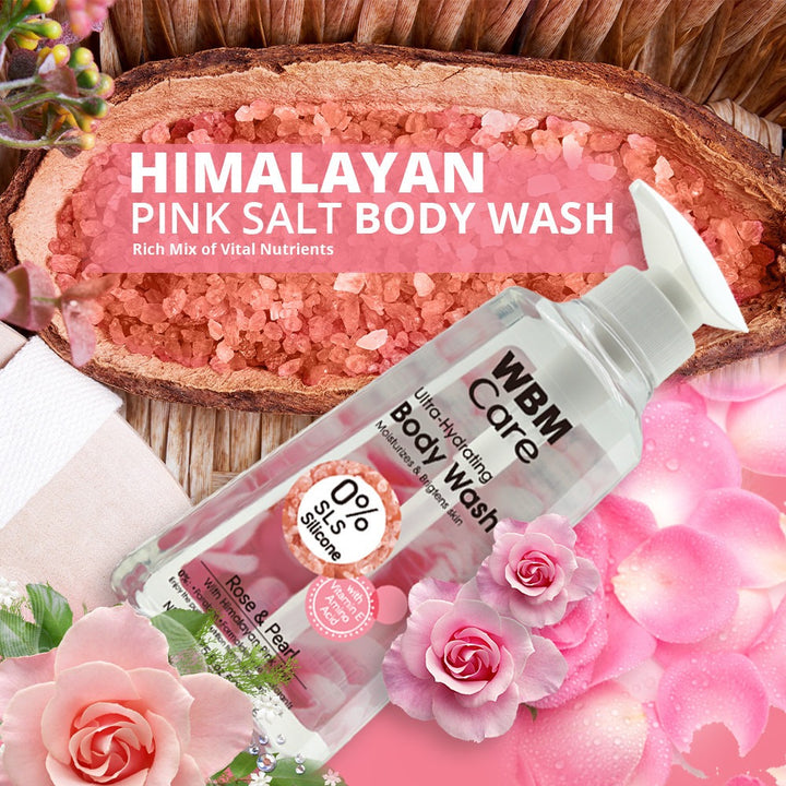 Body Wash Rose &amp; Pearl (500 ml) with Bath Ball Aegean Sea WBM Care