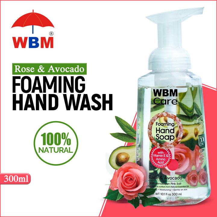 Foaming Hand Wash Rose and Avocado - 300ml | WBM Care