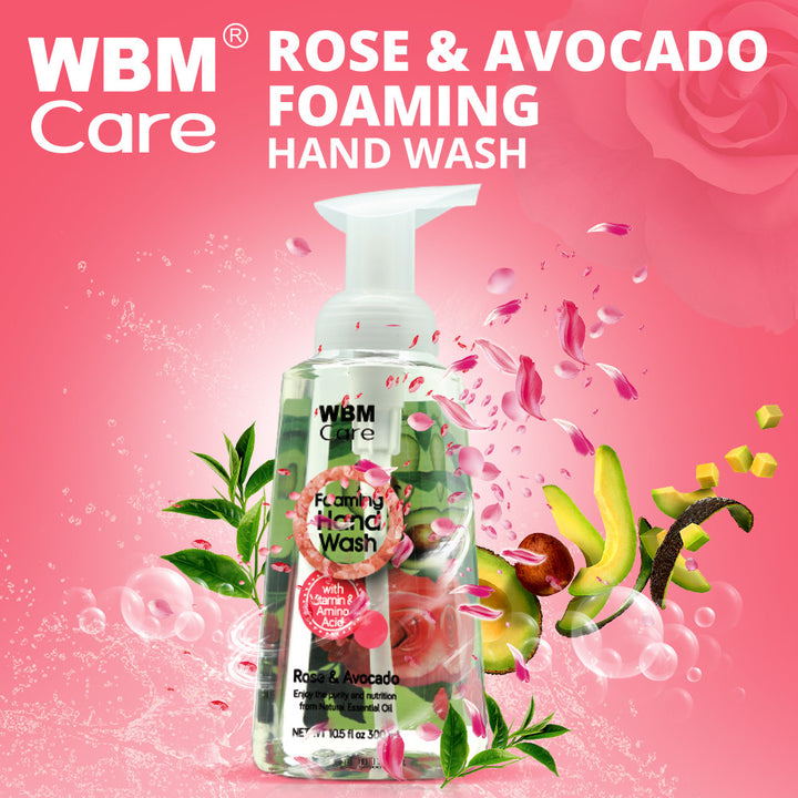 Foaming Hand Wash Rose and Avocado - 300ml | WBM Care