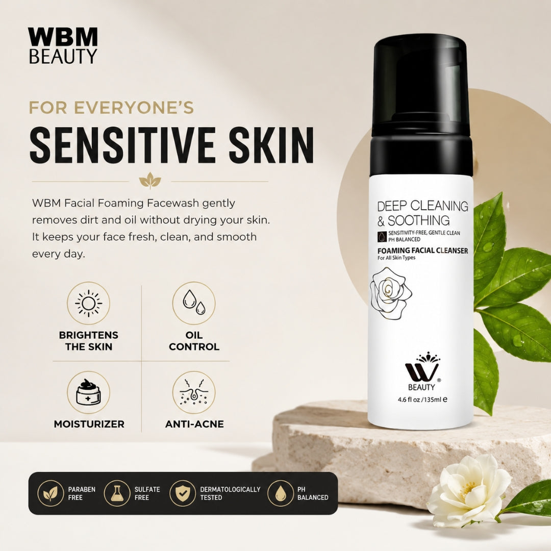 Foaming Facial Cleanser - 135ml | WBM Beauty