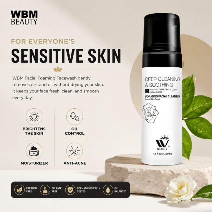 Foaming Facial Cleanser - 135ml | WBM Beauty