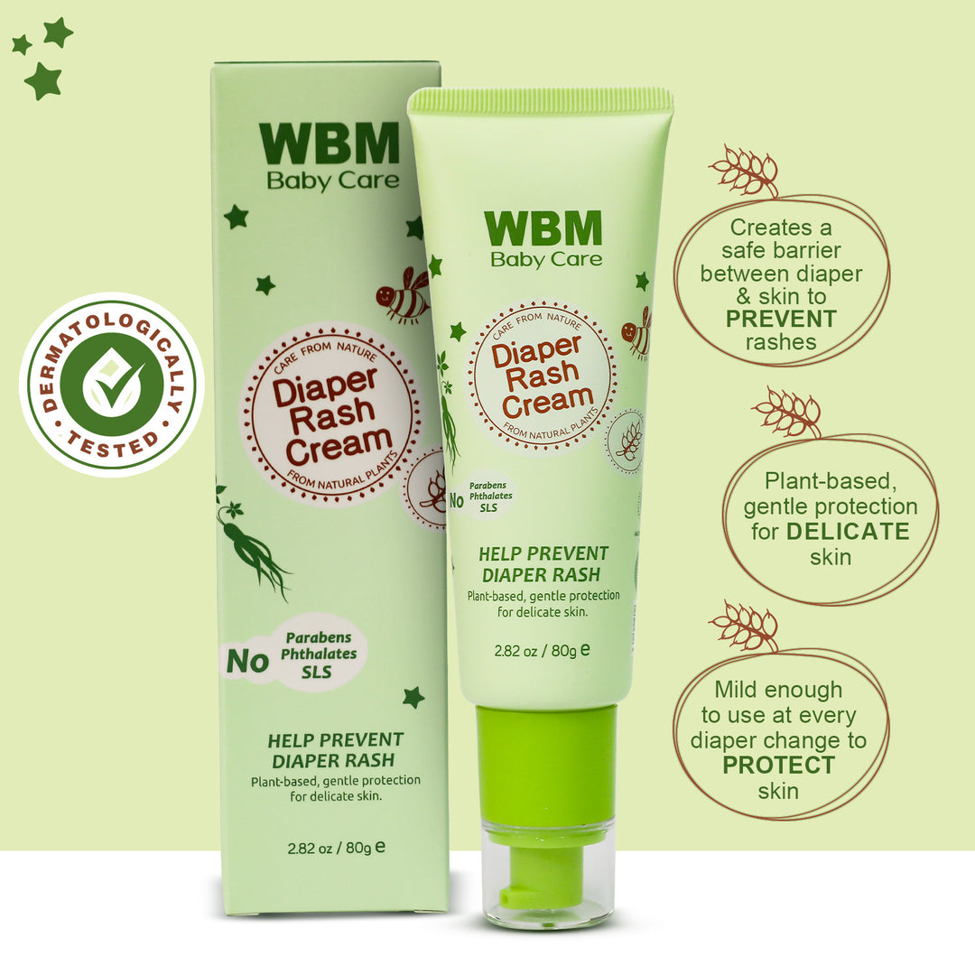 WBM Gentle Baby Essential Kit - Rash &amp; Face Cream, Bubble Bath, Wash &amp; Powder Lotion