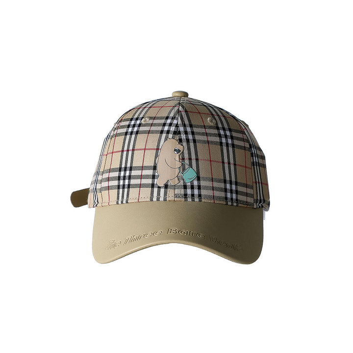 We Bare Bears Grizz Checked Baseball Cap | WBM MART