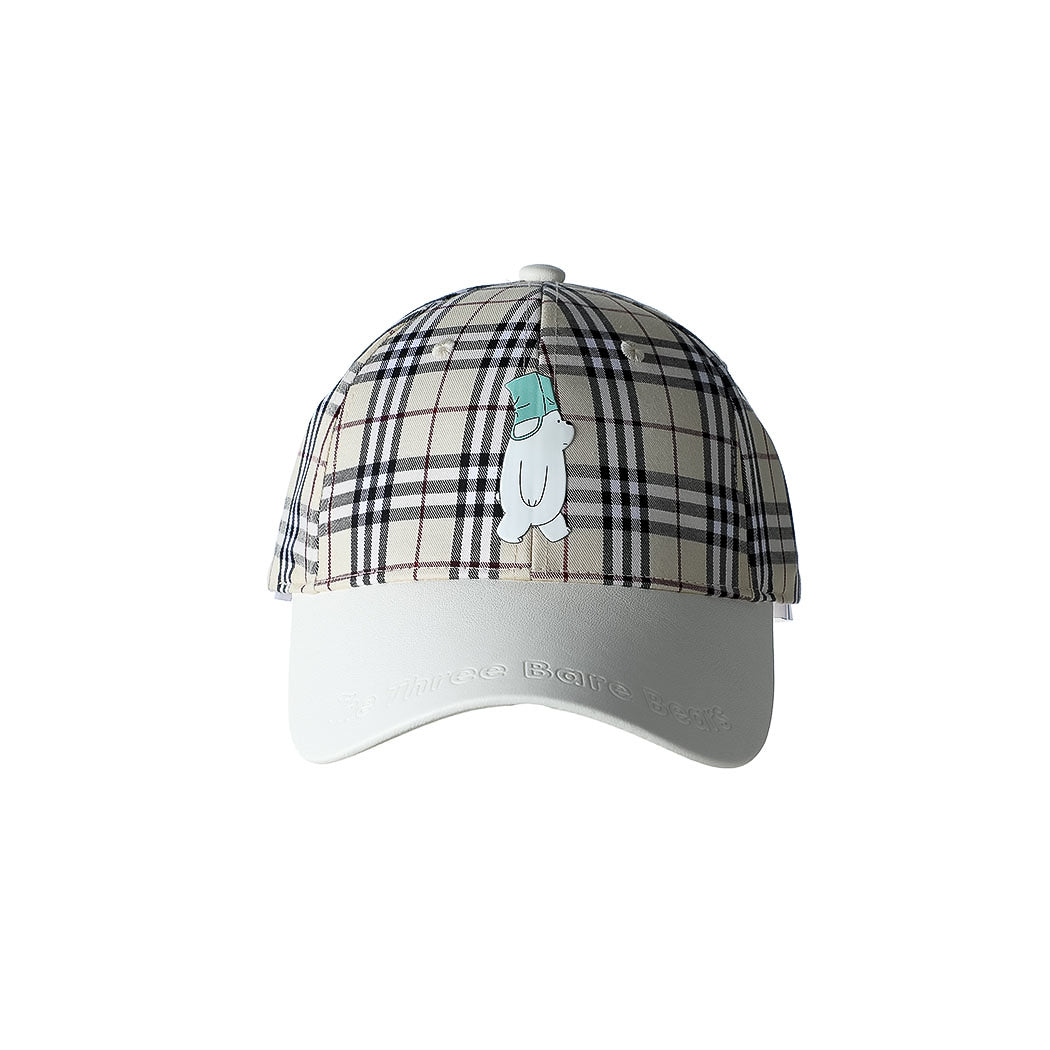 We Bare Bears Ice Bear Checked Baseball Cap | WBM MART