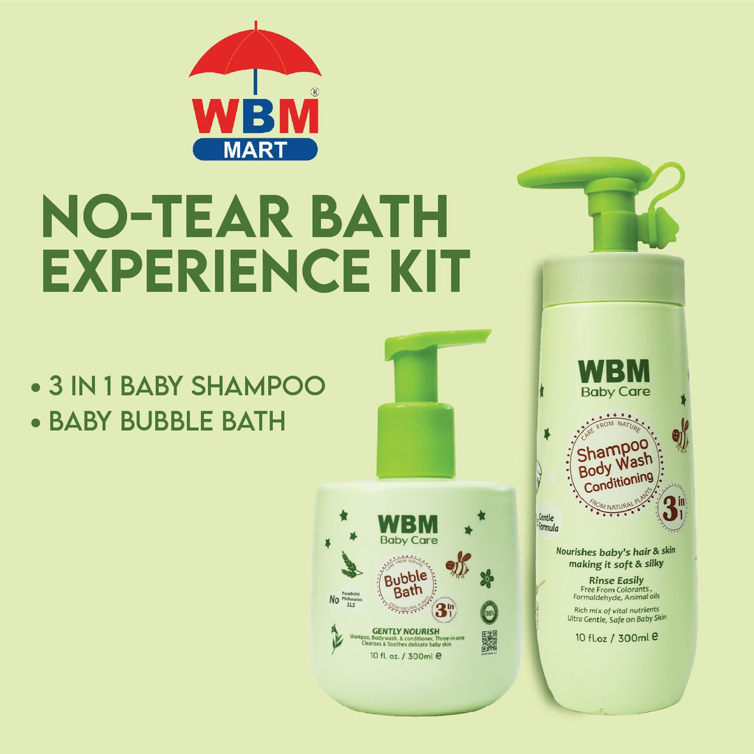 WBM Baby Bubble Bath Kit – No Tear Wash &amp; Bubble Bath Combo