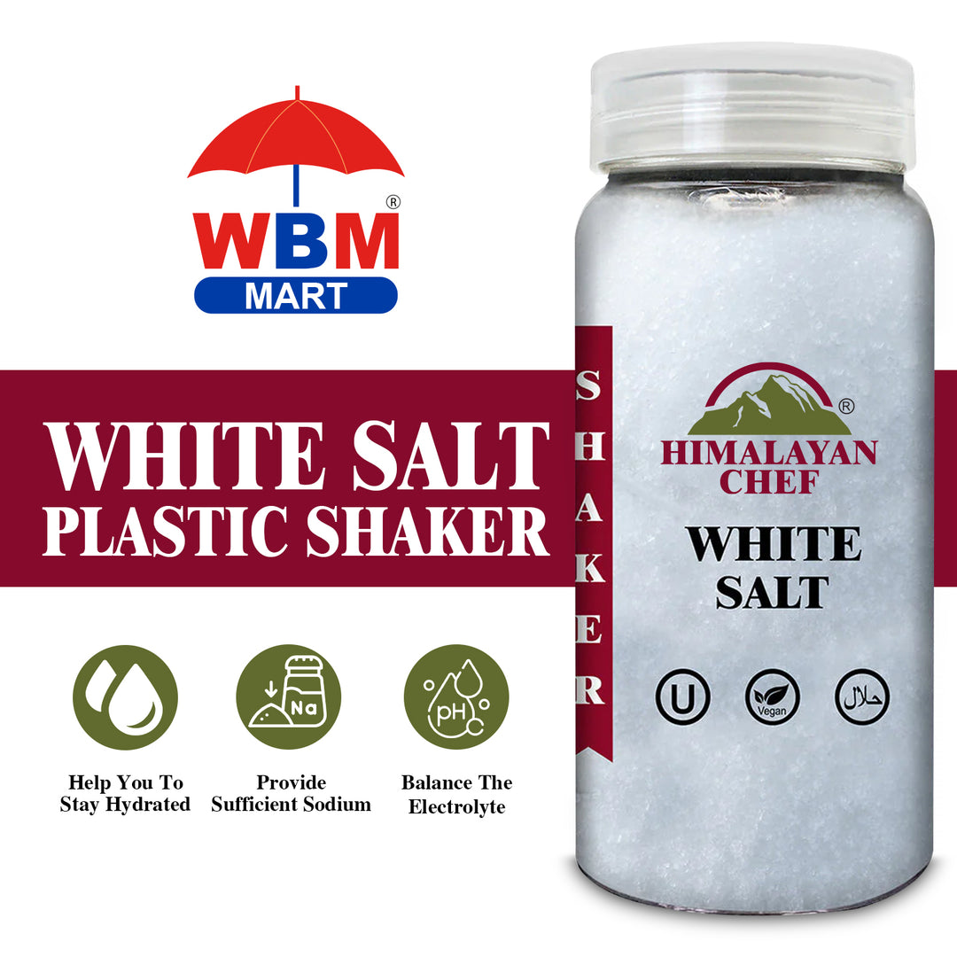 White Salt Plastic Shaker - 0.8 lbs (354g) | Himalayan Chef