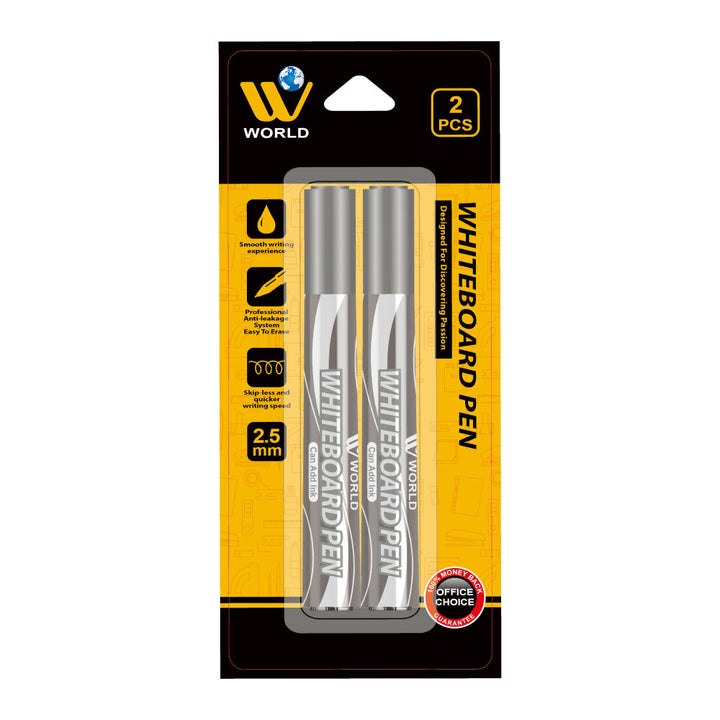 White Board Pen Black - 2 Pcs | WBM World