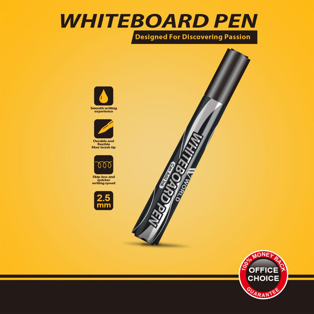 White Board Pen Black - 2 Pcs | WBM World