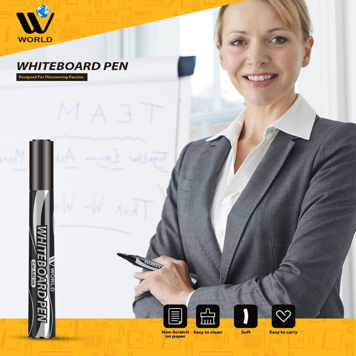 White Board Pen Black - 2 Pcs | WBM World
