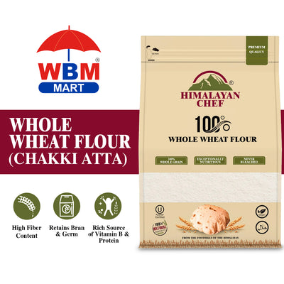 Whole Wheat Flour (Chakki Atta) - 20 lbs (9000g) | Himalayan Chef