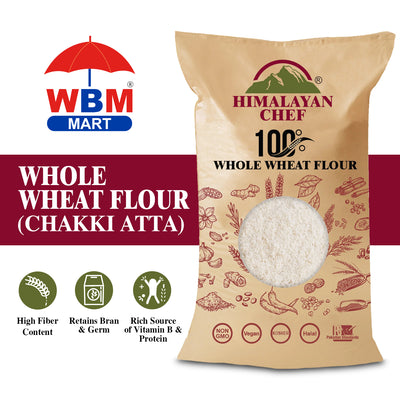 Whole Wheat Flour (Chakki Atta) - 40 lbs (18000g) | Himalayan Chef