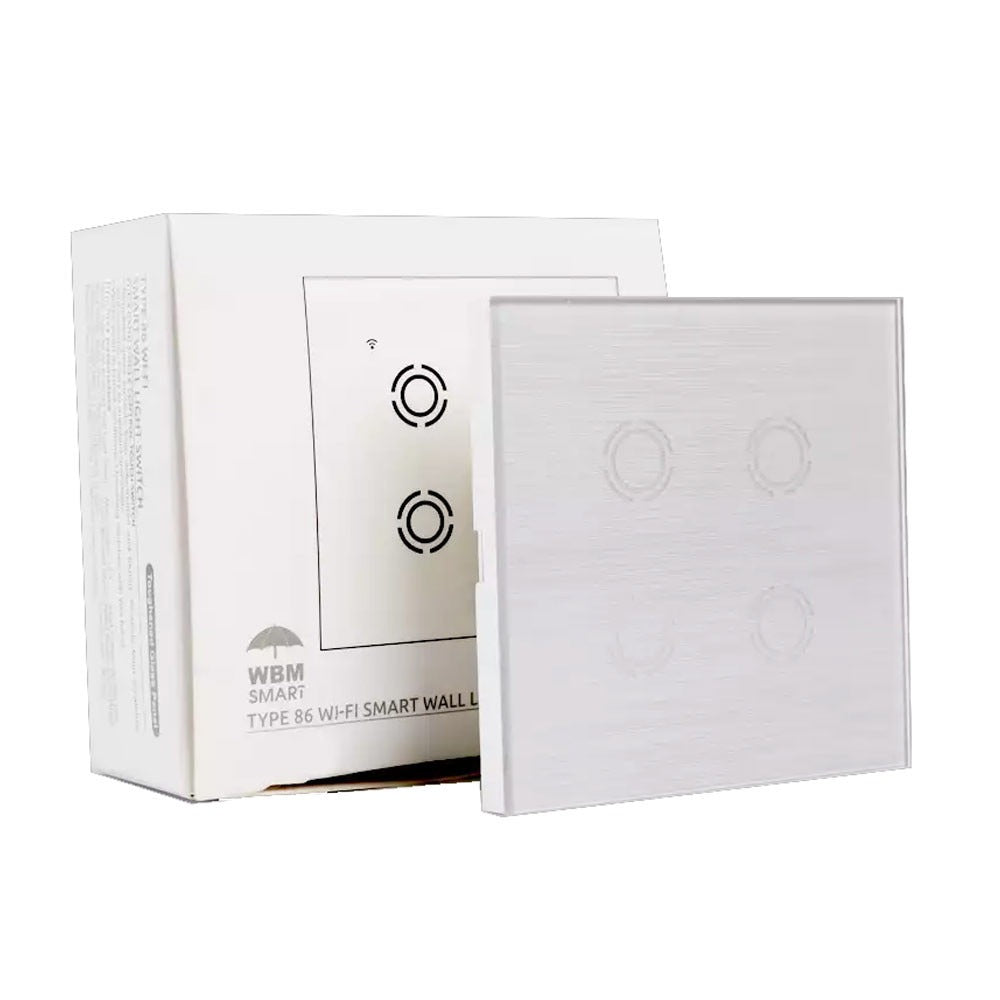 Wi-Fi Touch Control Switch, 4 Gang size, 4 Buttons | WBM Smart