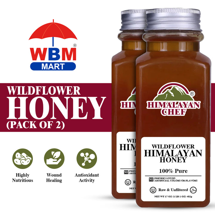 (Pack of 2) Wildflower Honey - 2 lbs (960g) | Himalayan Chef