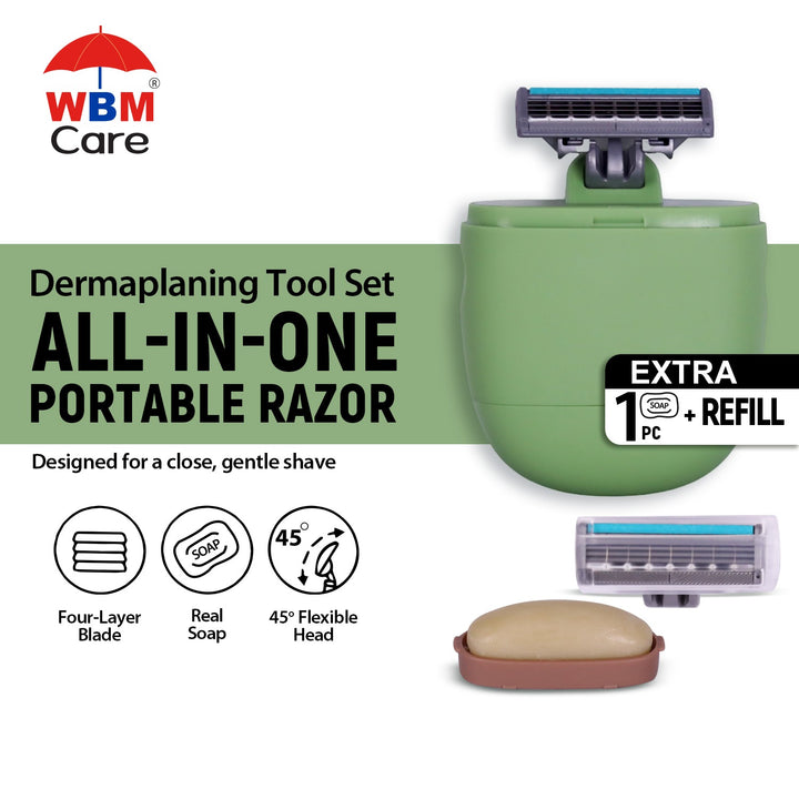 All In One Portable Women Razor with Extra Refill &amp; Soap Bar (Any Random Color) | WBM Beauty