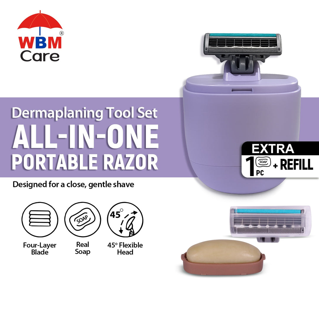 All In One Portable Women Razor with Extra Refill &amp; Soap Bar (Any Random Color) | WBM Beauty