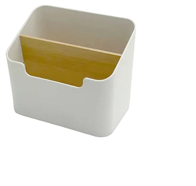 Wood Pattern 2 Compartment Storage Box Multipurpose Organizer | WBM MART
