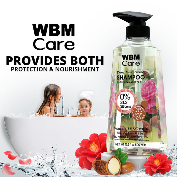 Restores Damaged Hair Shampoo with Moroccan &amp; Camellia - 500ml | WBM Care