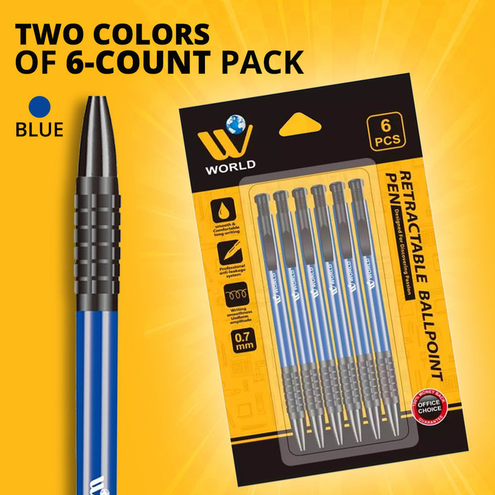 Retractable Ball Point Pen Blue | WBM World