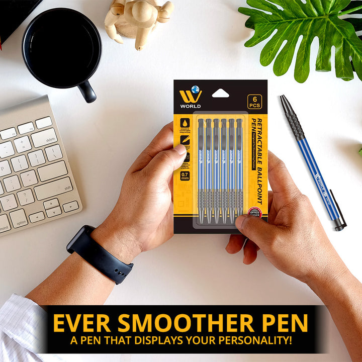 Retractable Ball Point Pen Blue | WBM World