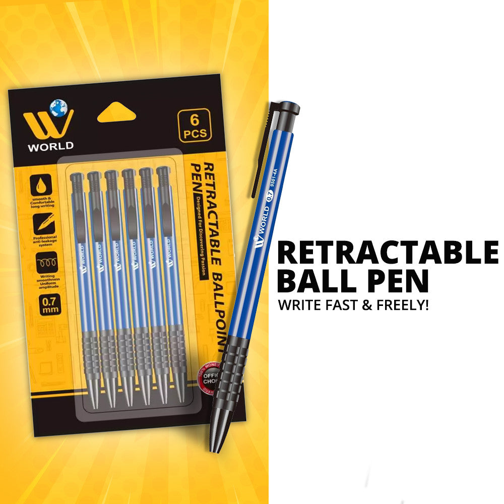 Retractable Ball Point Pen Blue | WBM World