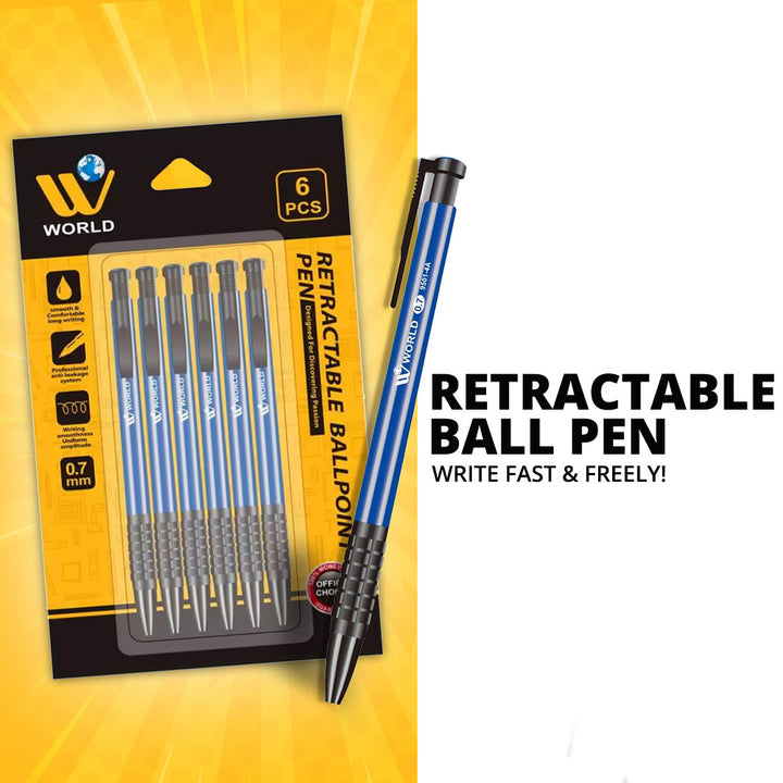 Retractable Ball Point Pen Blue | WBM World