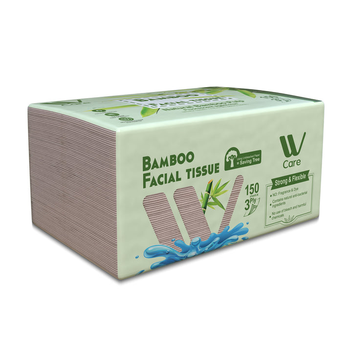 Bamboo Facial Tissues Paper 3 Ply - 150 Sheets | WBM Care