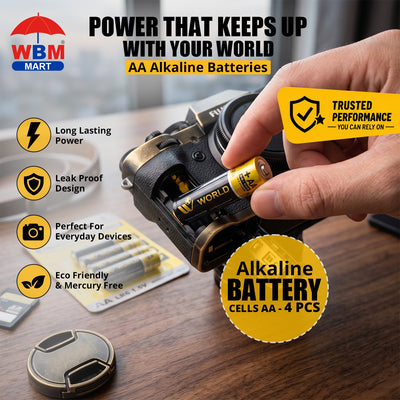 Alkaline Battery Cells AA - 4 Pcs | WBM World