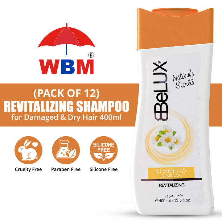 Pack of 12 | Revitalizing Shampoo for Damaged &amp; Dry Hair - 400ml | Belux