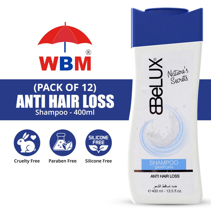 Pack of 12 | Anti Hair Loss Shampoo - 400ml | Belux