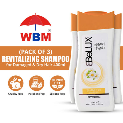 Pack of 3 | Revitalizing Shampoo for Damaged & Dry Hair - 400ml | Belux