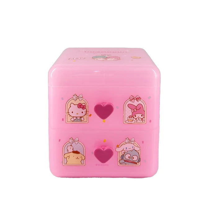 Sanrio Flip-Lid Storage Box with Drawers – Desk Organizer Container | WBM MART