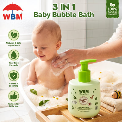 3 in 1 Baby Bubble Bath - 300 ml | WBM Baby Care