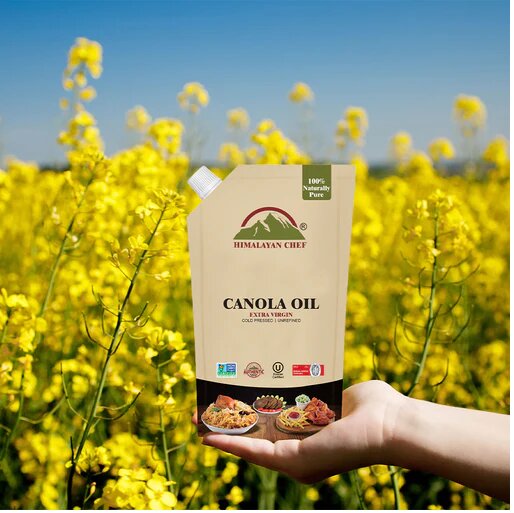 Canola Oil - 11 lbs (1x5 Ltr) | Unrefined Extra Virgin - Himalayan Chef