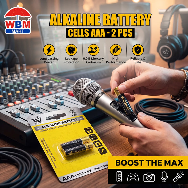 Alkaline Battery Cells AAA - 2 Pcs | WBM World