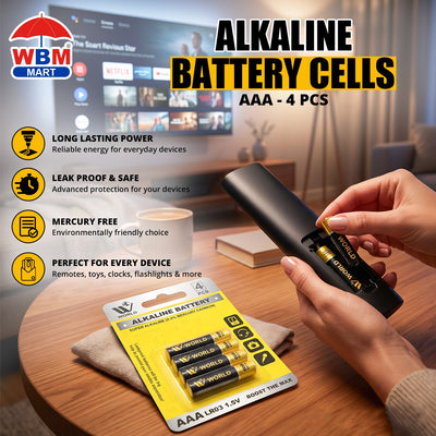 Alkaline Battery Cells AAA - 4 Pcs | WBM World