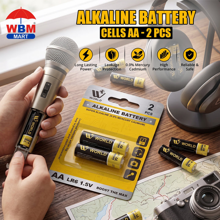 Alkaline Battery Cells AA - 2 Pcs | WBM World