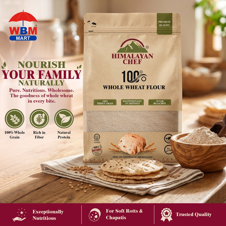 Whole Wheat Flour (Chakki Atta) - 20 lbs (9000g) | Himalayan Chef