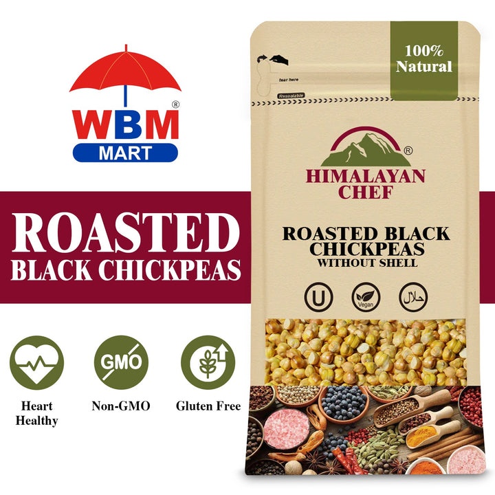 Roasted Black Chickpeas without shell - 0.2 lbs (100g) | Himalayan Chef