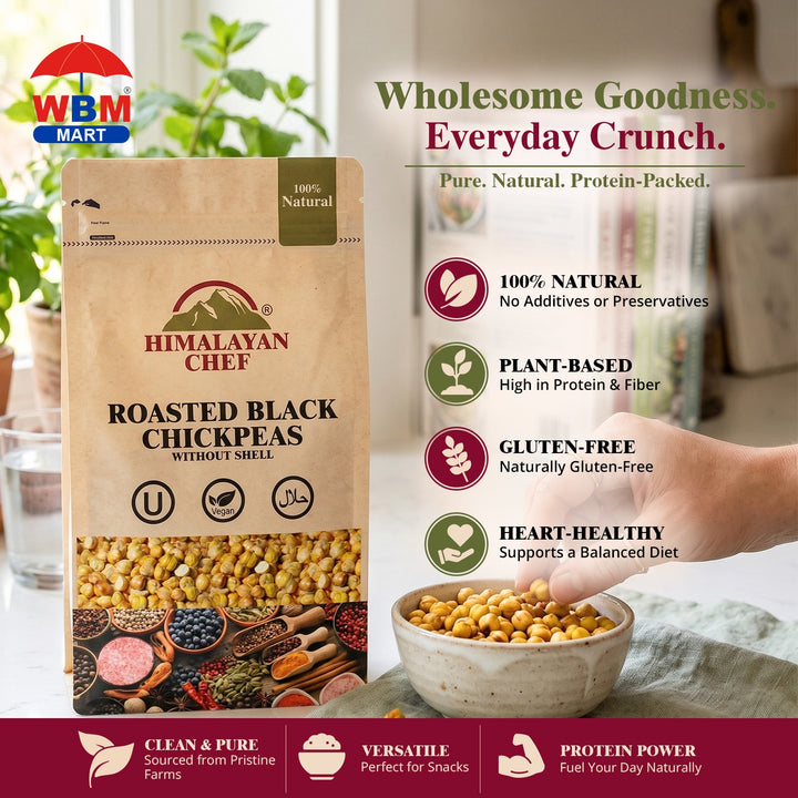 Roasted Black Chickpeas without shell - 1 lbs (454g) | Himalayan Chef