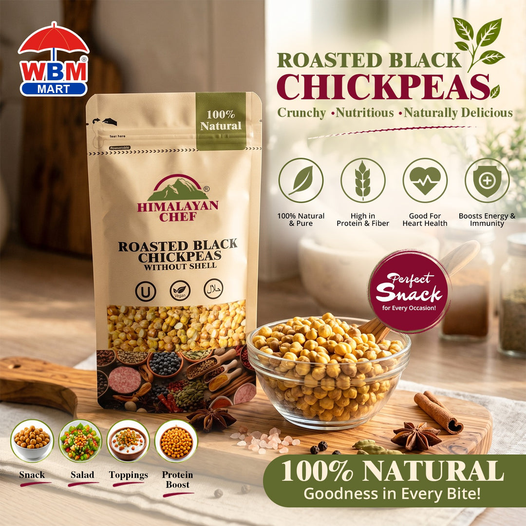 Roasted Black Chickpeas without shell - 0.2 lbs (100g) | Himalayan Chef