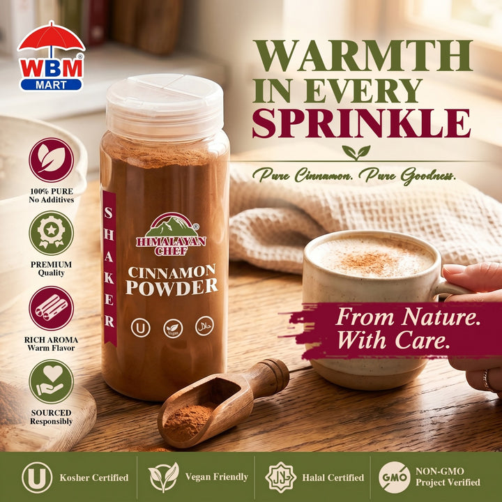 Cinnamon Powder (Darchini) Plastic Shaker - 0.33 lbs (150g) | Himalayan Chef
